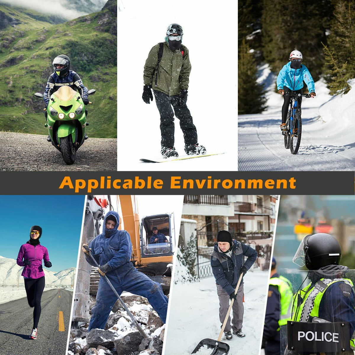 Winter Motorcycle Balaclava Face Cover Windproof Fleece Mask