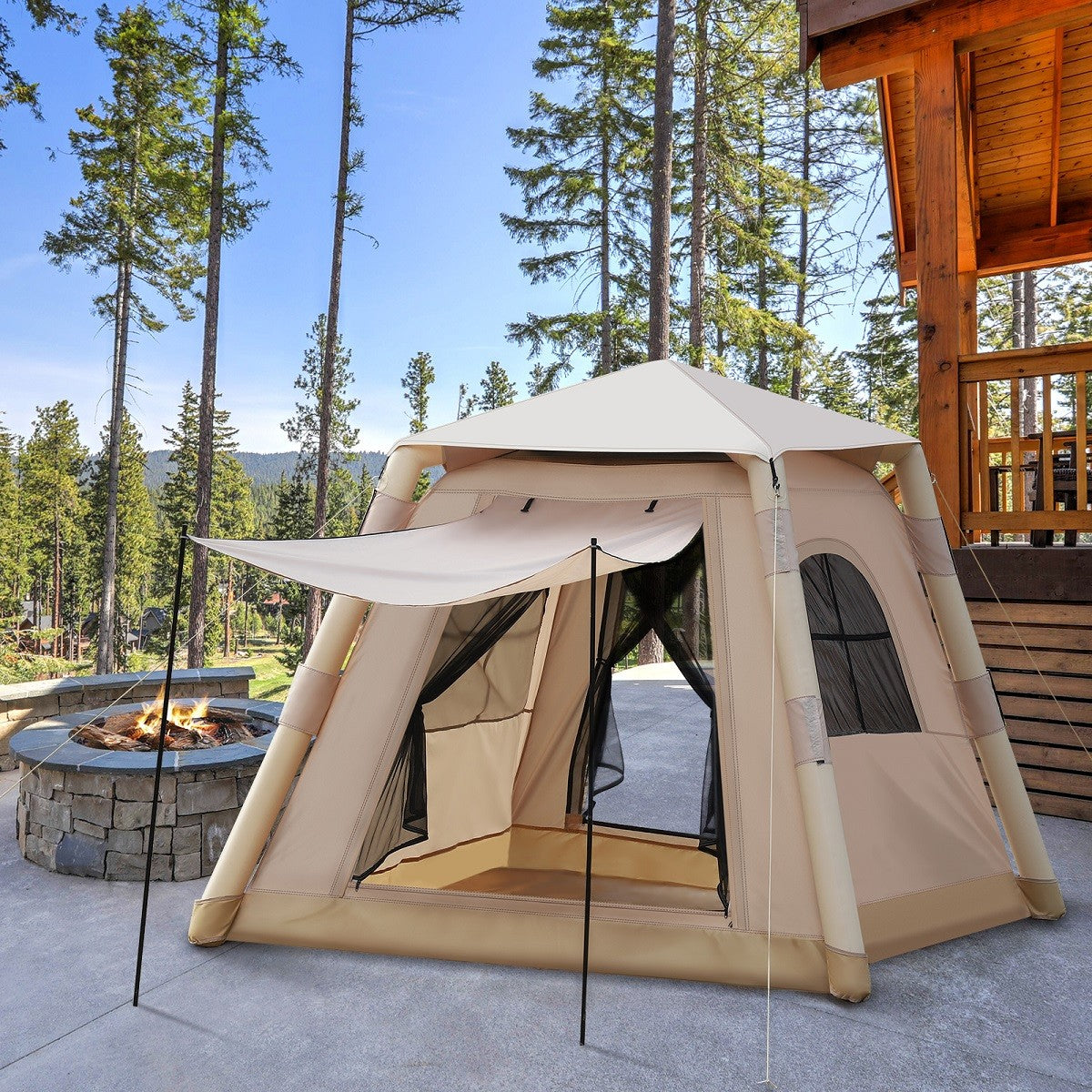 Inflatable Camping Tent for 2-4 People, Quick Setup Air Tent