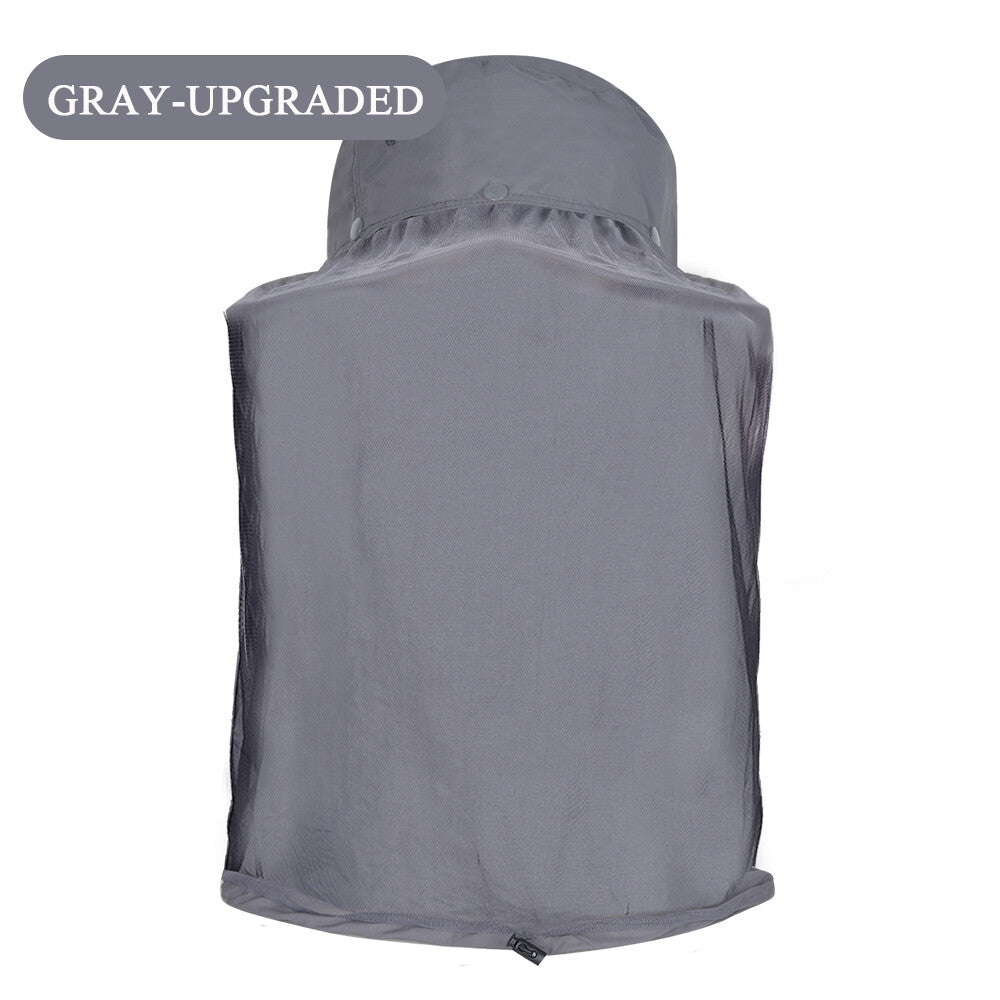 Outdoor Mosquito Net Hat with Sun Protection and Adjustable Mesh Cap