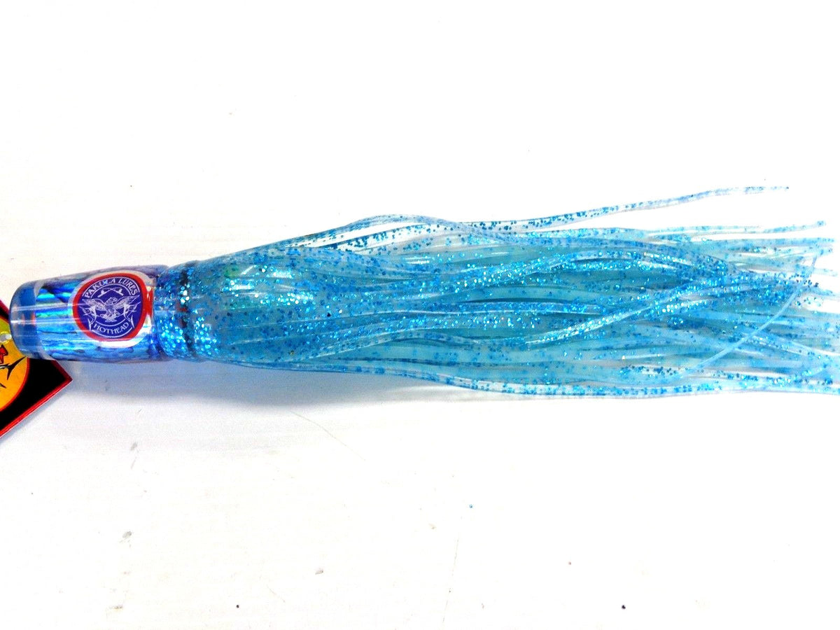 Medium Sprocket Trolling Lure - Glow in the Dark Blue Crystal for Big Game Fish