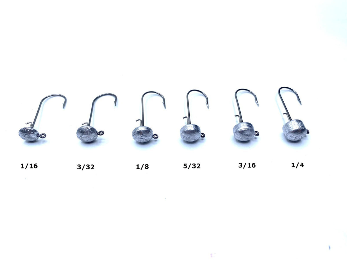Fishing Jig Heads Toadstool Ned Rig Shroomz Style with Black Nickel Hooks