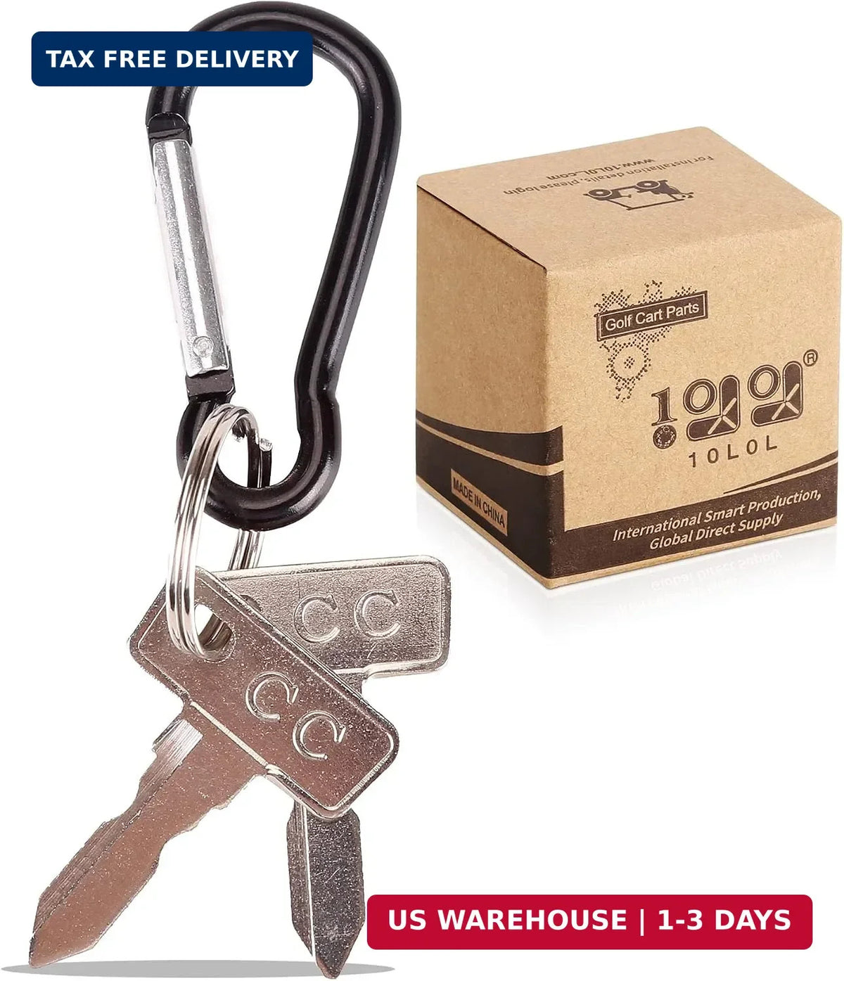 Golf Cart Ignition Keys Replacement Set for Club Car DS 1982-Up - 2 Pack