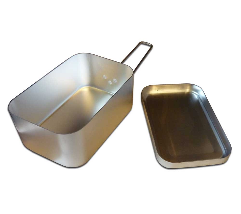 Aluminum Survival Mess Tin with Folding Handle and Lid for Camping and First Aid