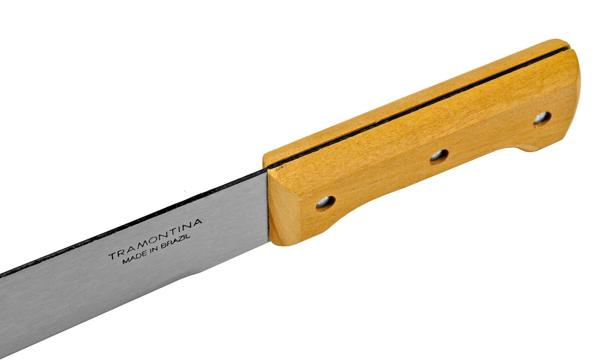 22-Inch Carbon Steel Bush Machete with Wooden Handle - All-Purpose Chopping Tool