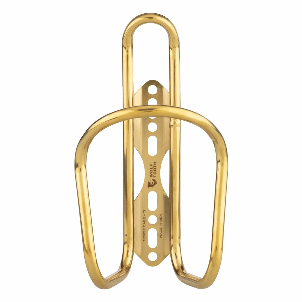Titanium Bottle Cage with Repositionable Mounting - Gold Finish
