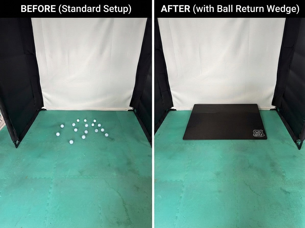 Golf Ball Return Wedge for Indoor Golf Simulators Practice Aid