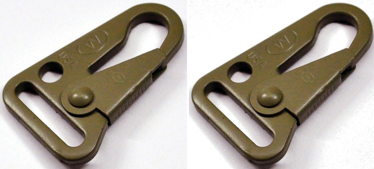 Steel Snap Hook for 1-inch Webbing - Coyote Brown Set of 2