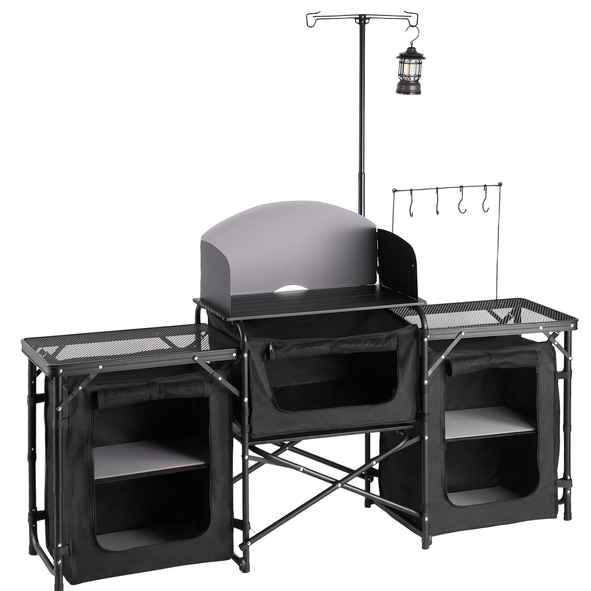 Portable Camping Table with Storage Organizer for Outdoor Use