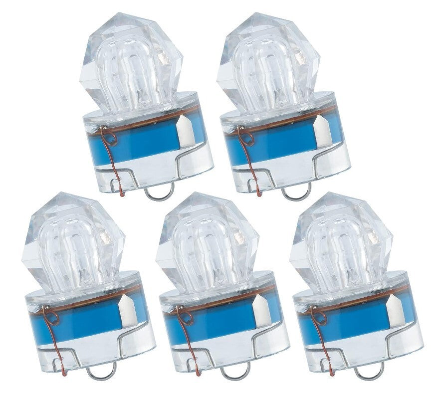 Blue LED Deep Drop Fishing Lights - Underwater Bait Lure Kit, 5 Pack