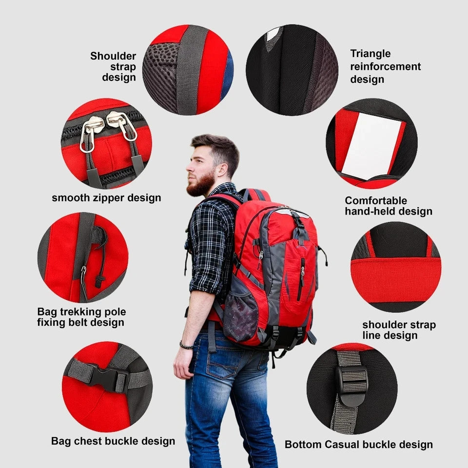 40L Travel Backpack for Men & Women Outdoor Hiking Camping Rucksack
