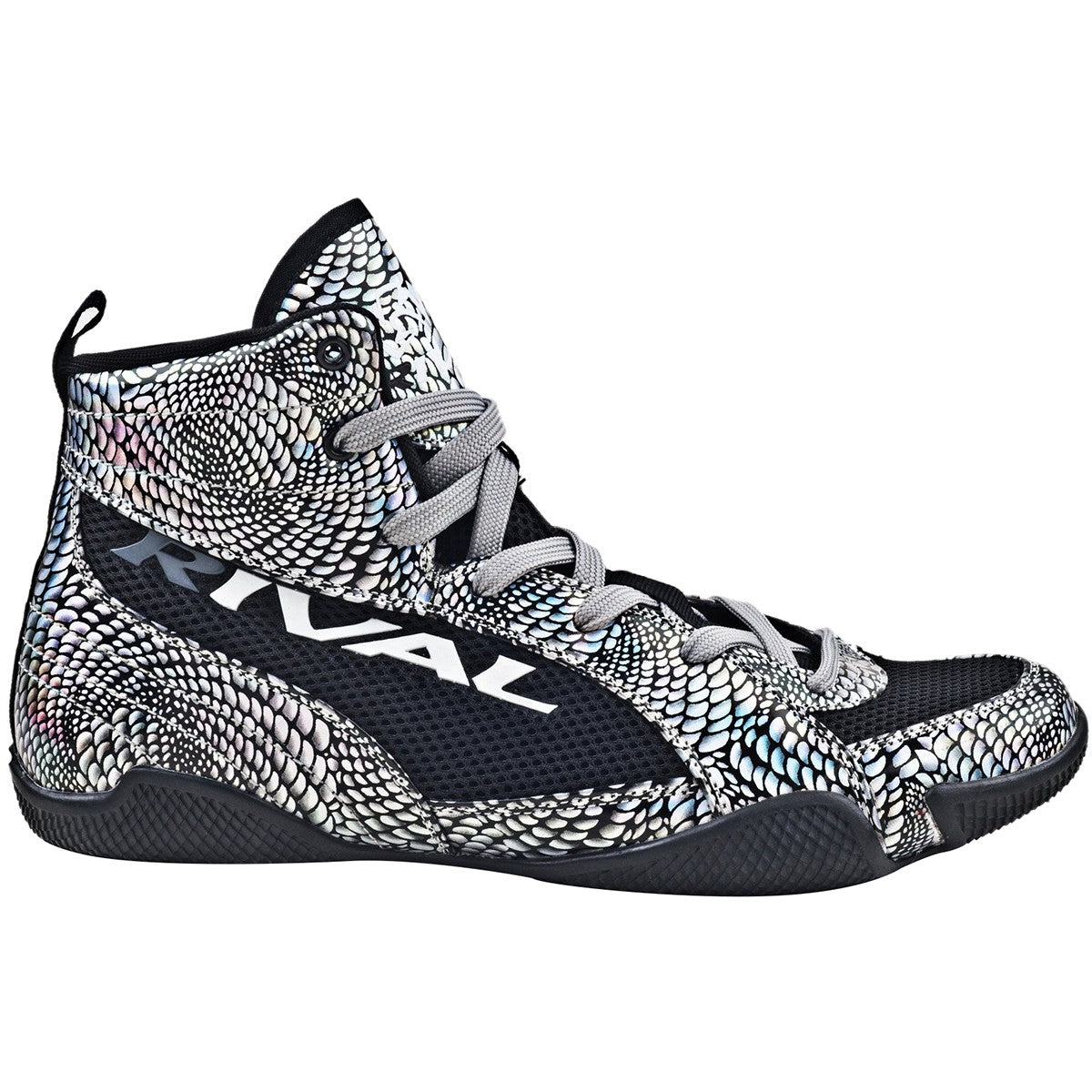Rival Boxing Lo-Top Guerrero Boots - Silver Snake Skin & Black - Sizes 9-12