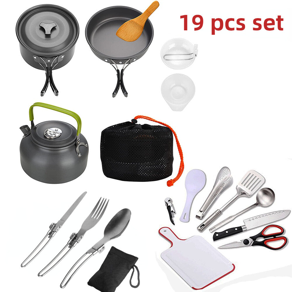 Portable Camping Cookware Set for Outdoor Cooking & Picnics