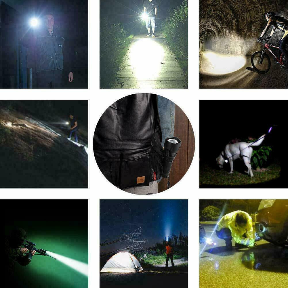 1200000LM High-Power Rechargeable LED Tactical Flashlight - Waterproof & Shockproof