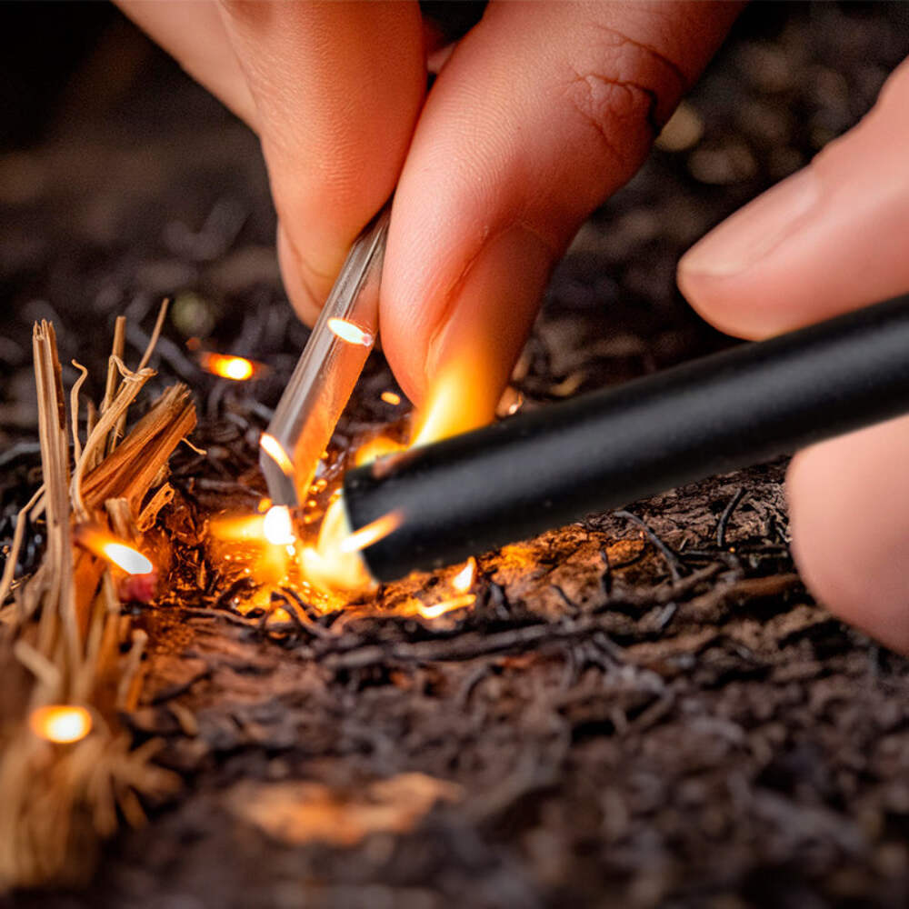 Heavy-Duty Ferro Rod Fire Starter Kit with Tinder Rope for Camping