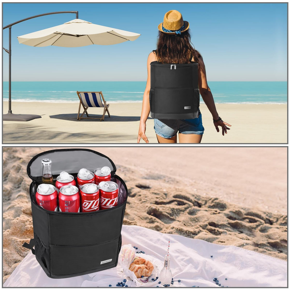 Leak Proof Insulated Cooler Backpack 30 Cans Waterproof Travel Bag