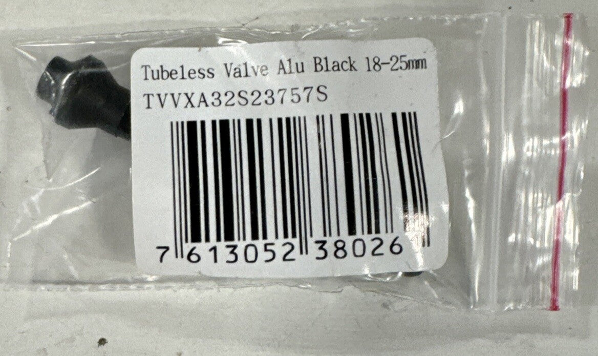 Bike Tubeless Valve Stem 25mm Aluminum Set for MTB & Road Bikes - Black