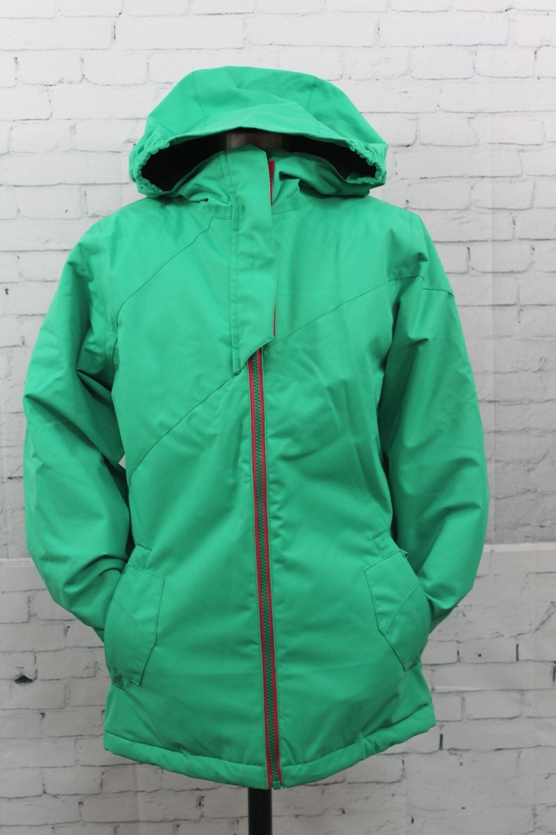 Girls Insulated Snowboard Jacket - Emerald Green, Waterproof & Warm