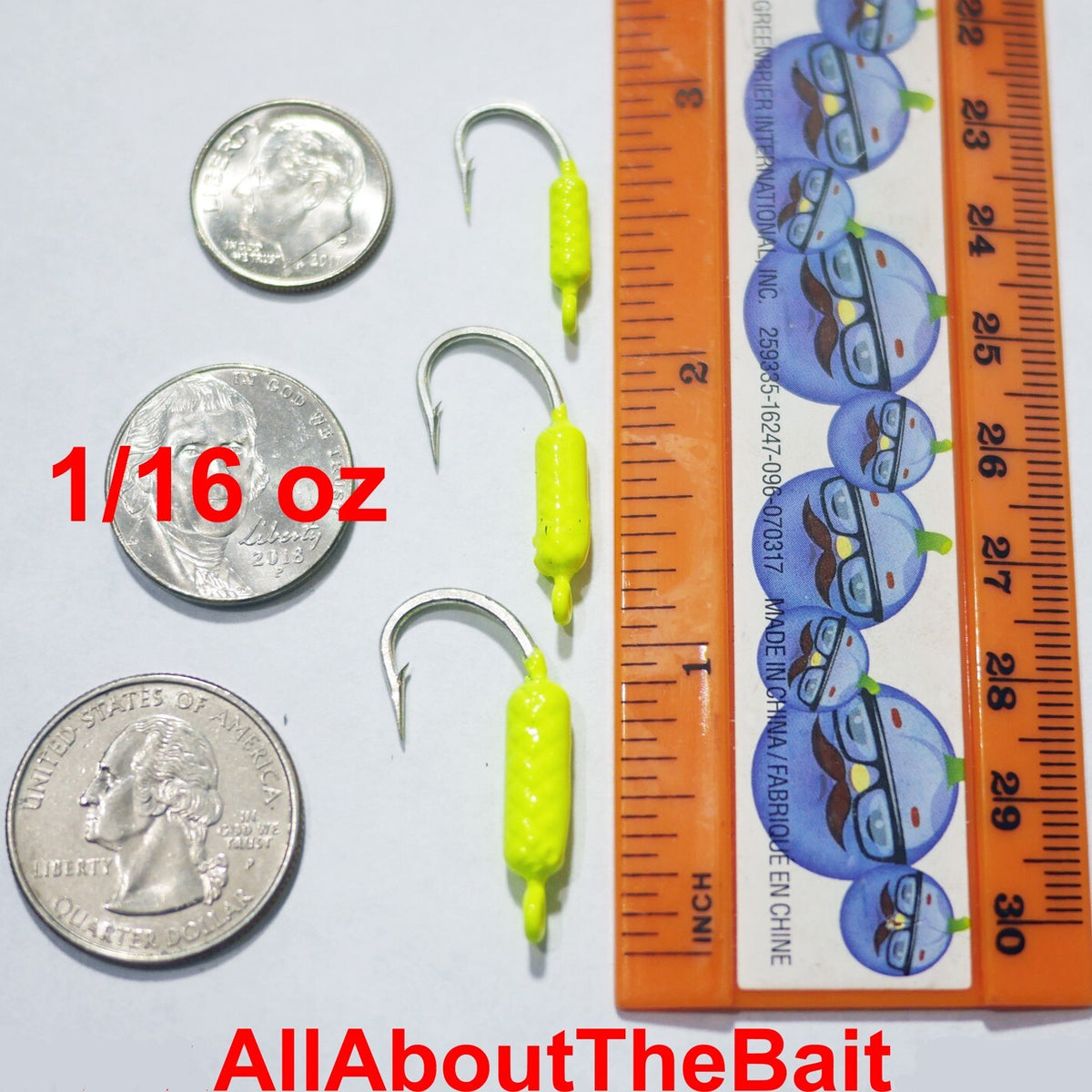 Chartreuse Fishing Jigs 50 Pack - Saltwater Hooks for Snapper & Tarpon