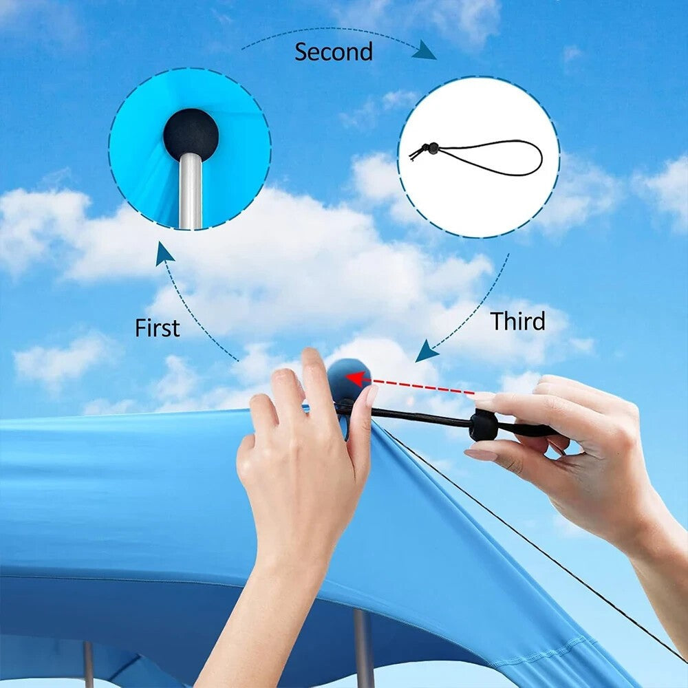 Portable Beach Tent Sun Shade Canopy UPF 50+ with Sandbags, Lightweight Outdoor Shelter