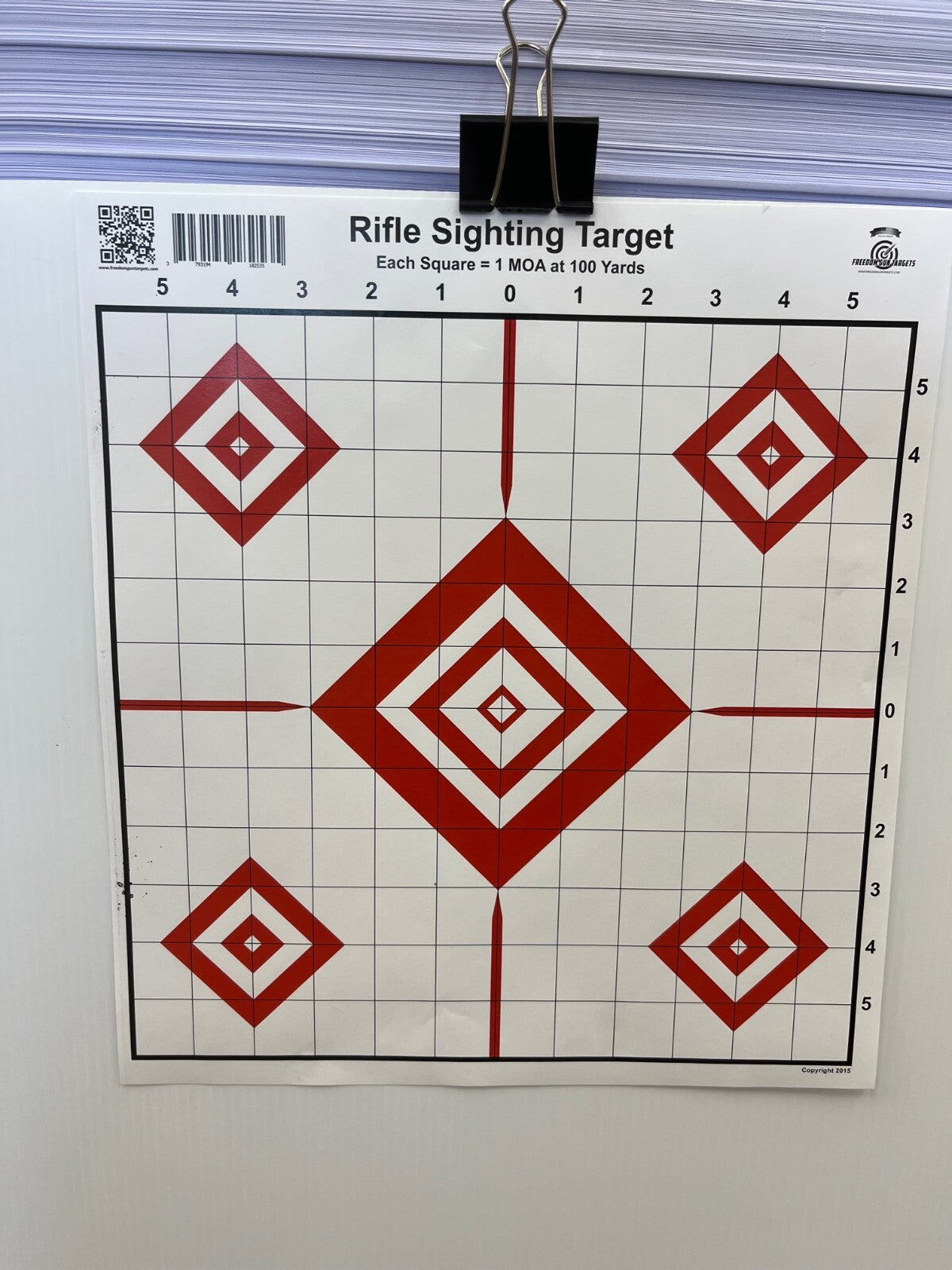 25 Rifle Shooting Targets for Gun Range with Red Diamonds 13x14.5 - Perfect for Indoor & Outdoor Use