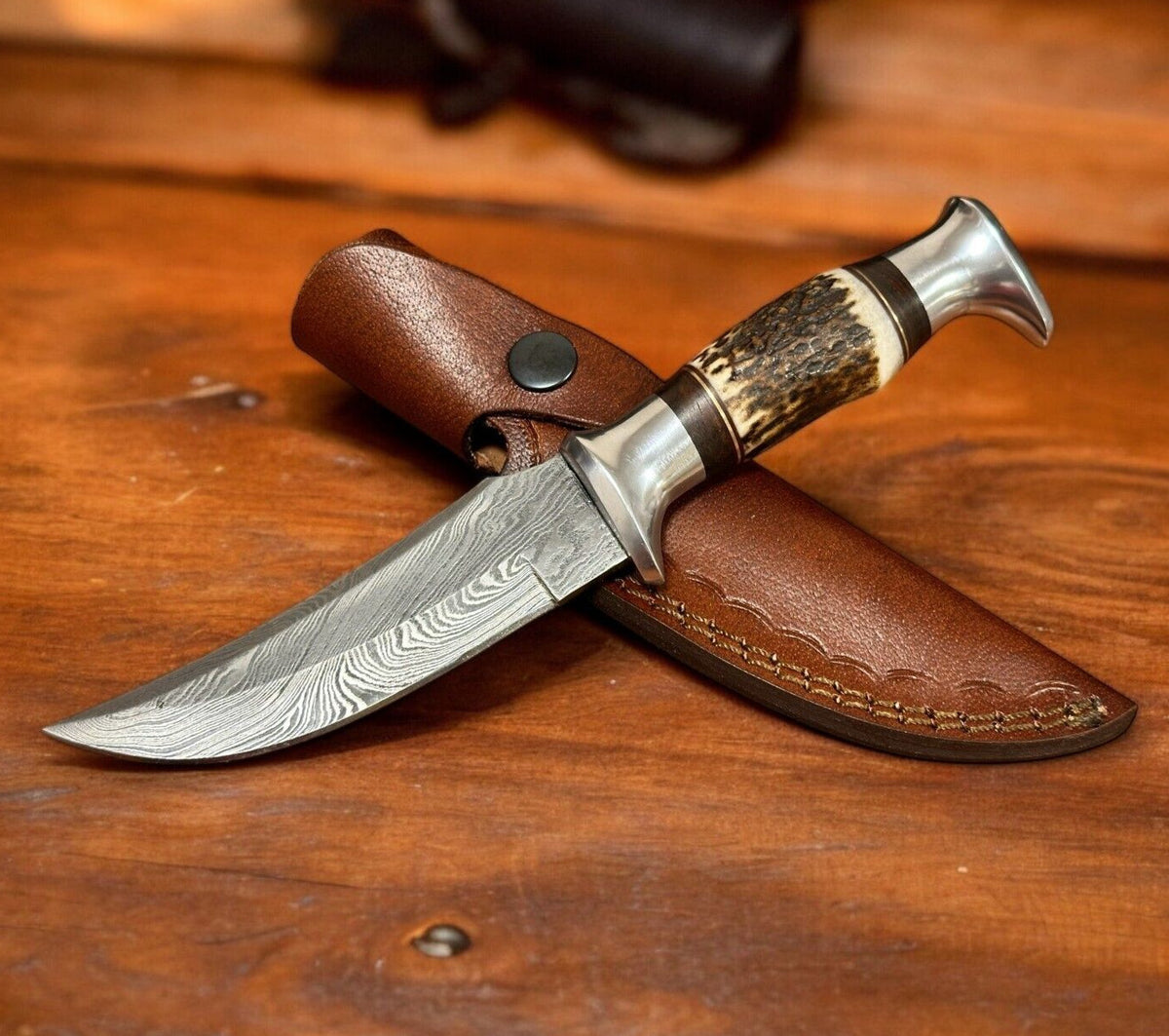 Damascus Folding Pocket Knife with Small Defects Handmade, Multiple Variants