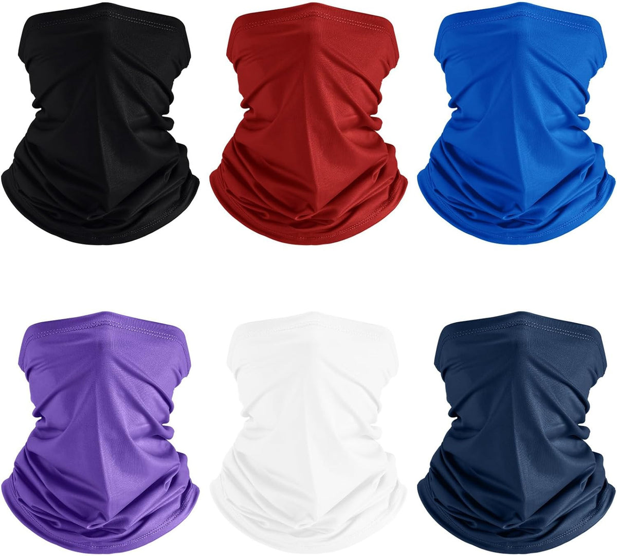 6-Pack UV Protection Summer Face Masks - Breathable Neck Gaiters for Sun & Dust