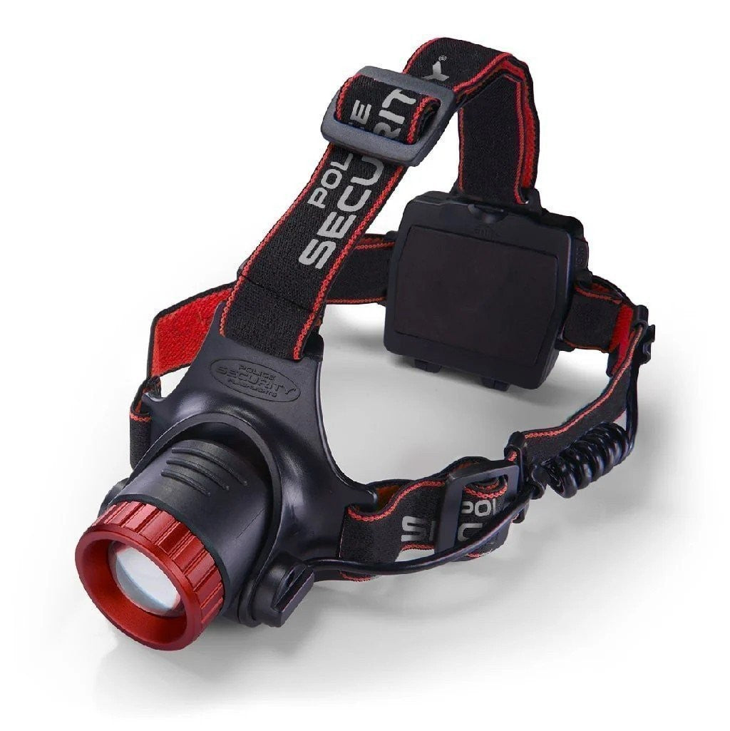 Police Security 1000 Lumen Headlamp with 4 AA Batteries, Adjustable & Water Resistant