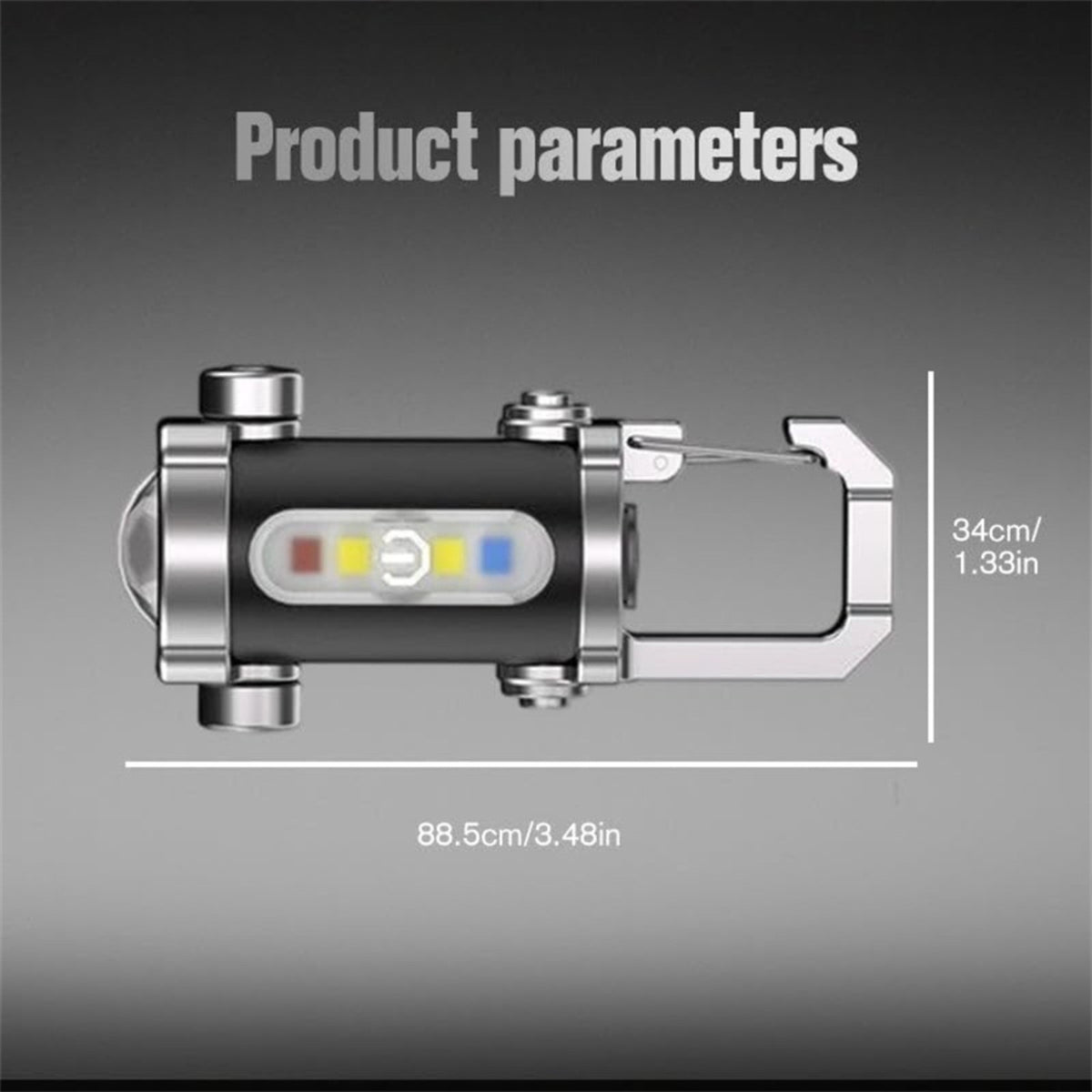 Portable Rechargeable LED Keychain Flashlight with 7 Modes Waterproof