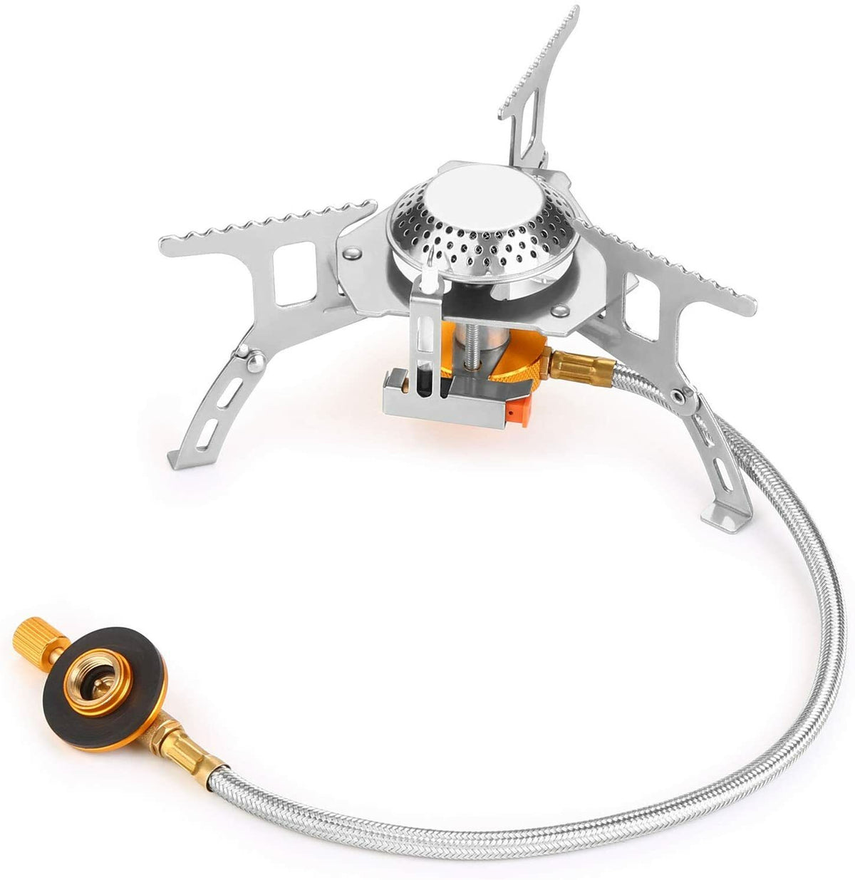 Portable Gas Camping Stove 3700W with Adapter & Piezo Ignition