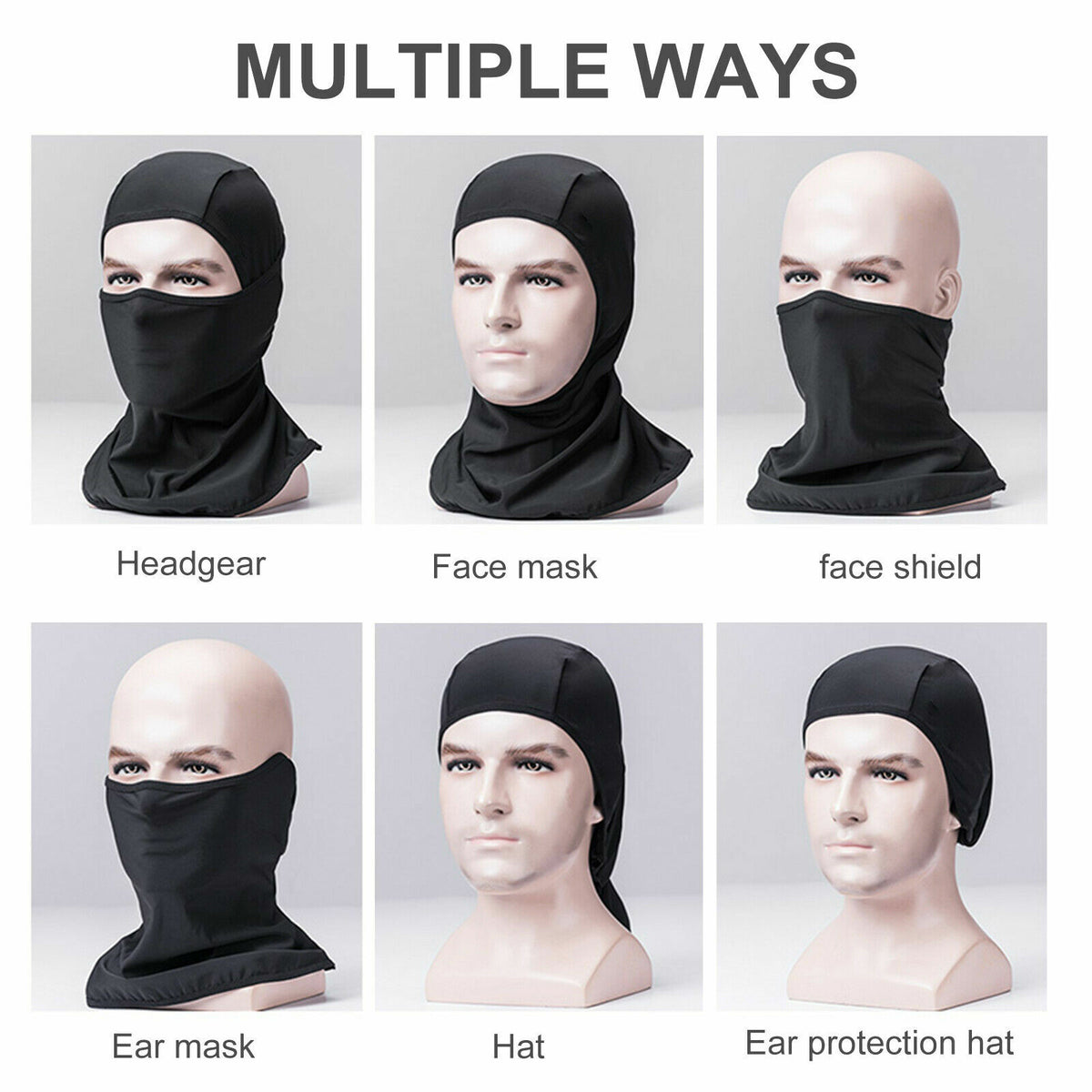 Men's Full Face Mask Balaclava Winter Neck Gaiter for Motorcycle Skiing