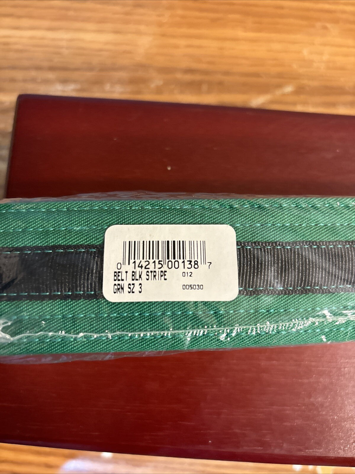 Martial Arts Green Double Wrap Belt with Black Stripe - Size 3