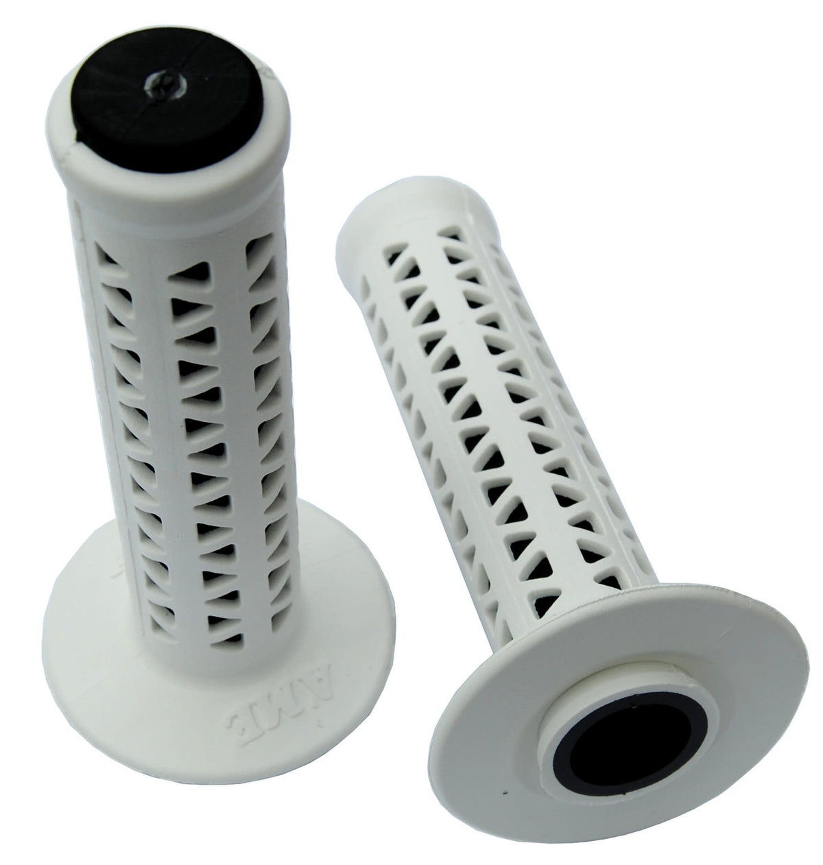 BMX Handlebar Grips White Over Black - Classic Re-Issue for Freestyle & Race
