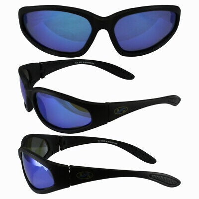 Polarized Sunglasses Black Frames Blue UV400 Lens Sport Outdoor Eyewear