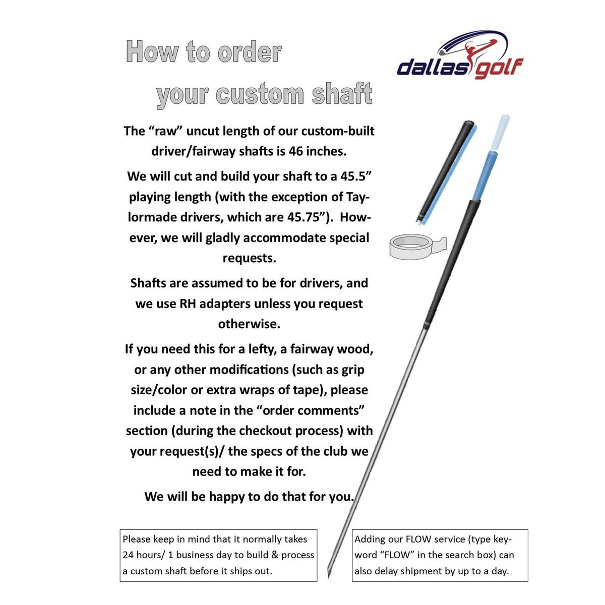 Golf Shaft Replacement Graphite Shaft with Adapter & Grip - Custom Fit