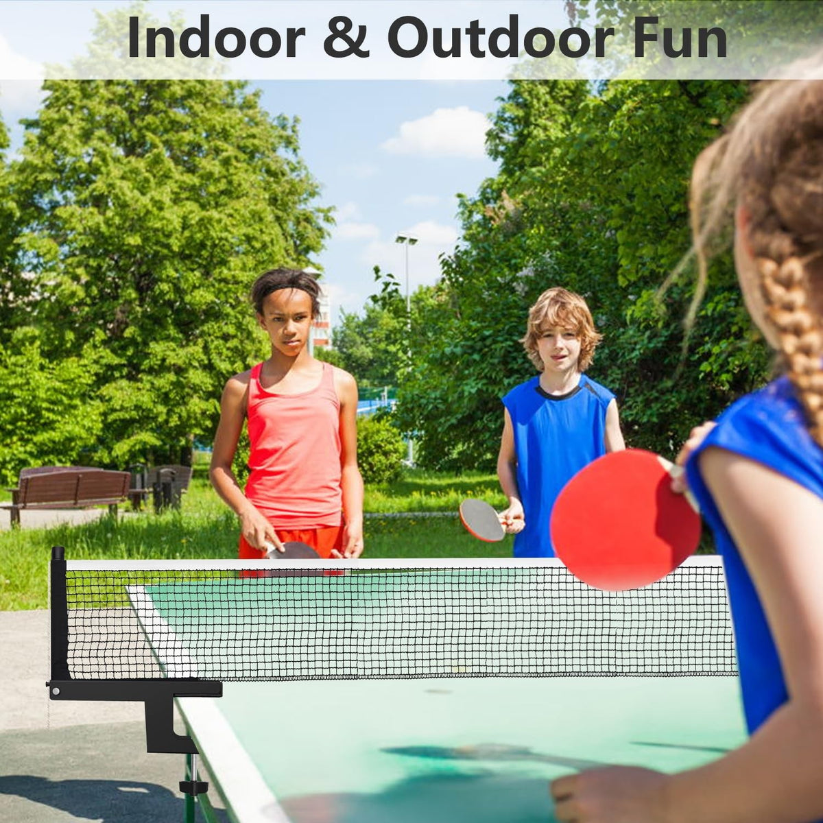 Portable Table Tennis Net Set with Adjustable Posts - Easy Clamp