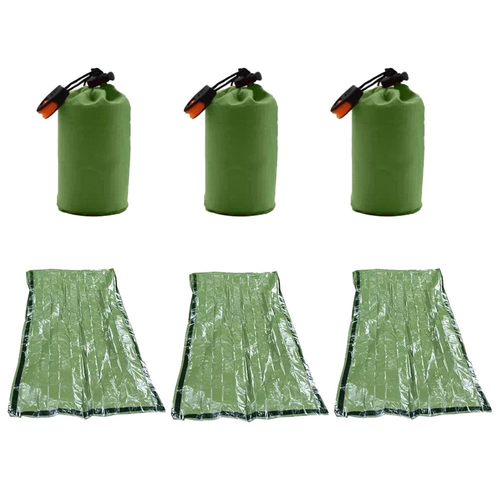 3-Pack Emergency Survival Sleeping Bags Waterproof Thermal Heat Retention