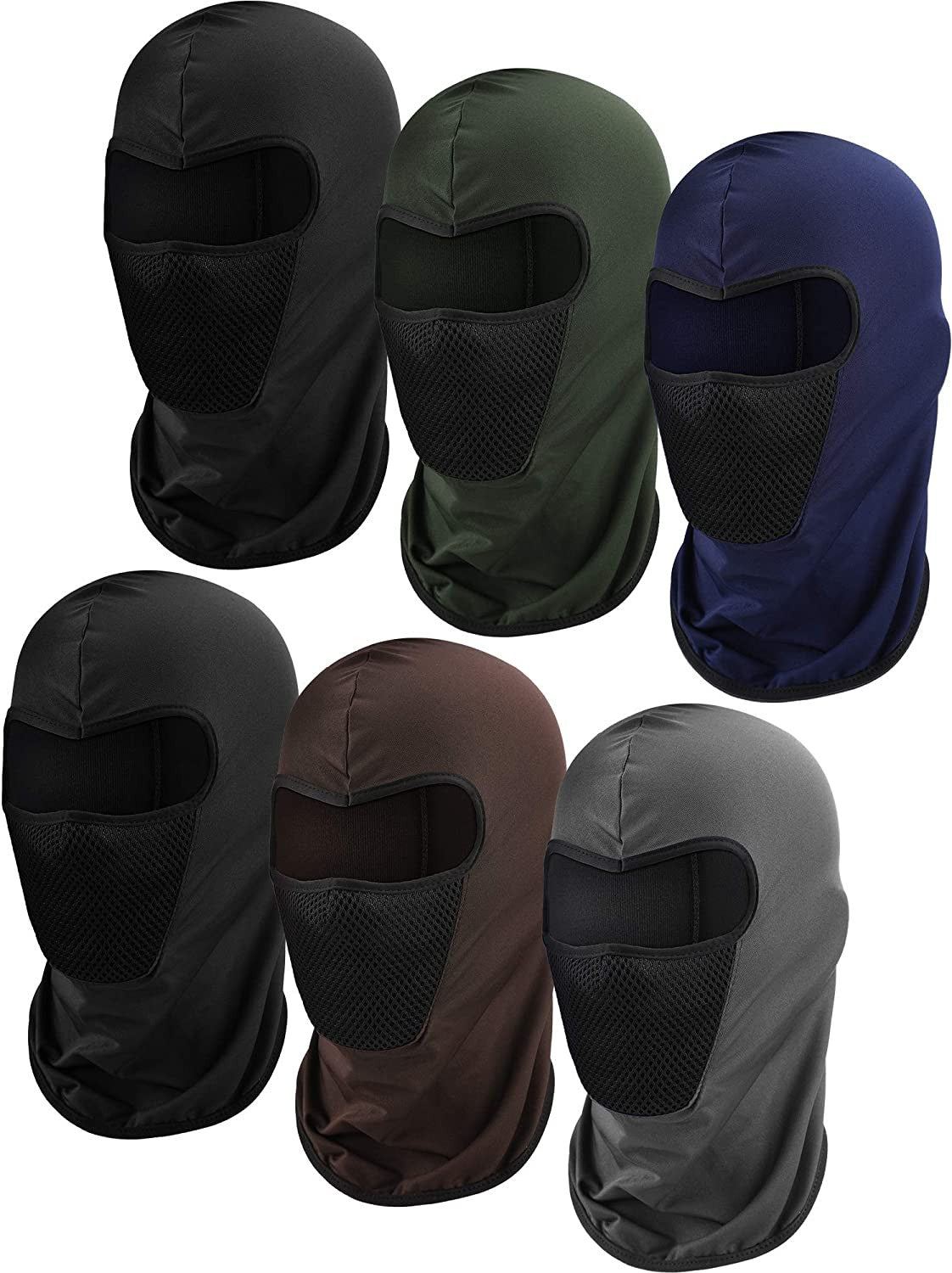 6 Pack Motorcycle Balaclava Masks for Cold Weather - Skull Design, Lightweight & Breathable