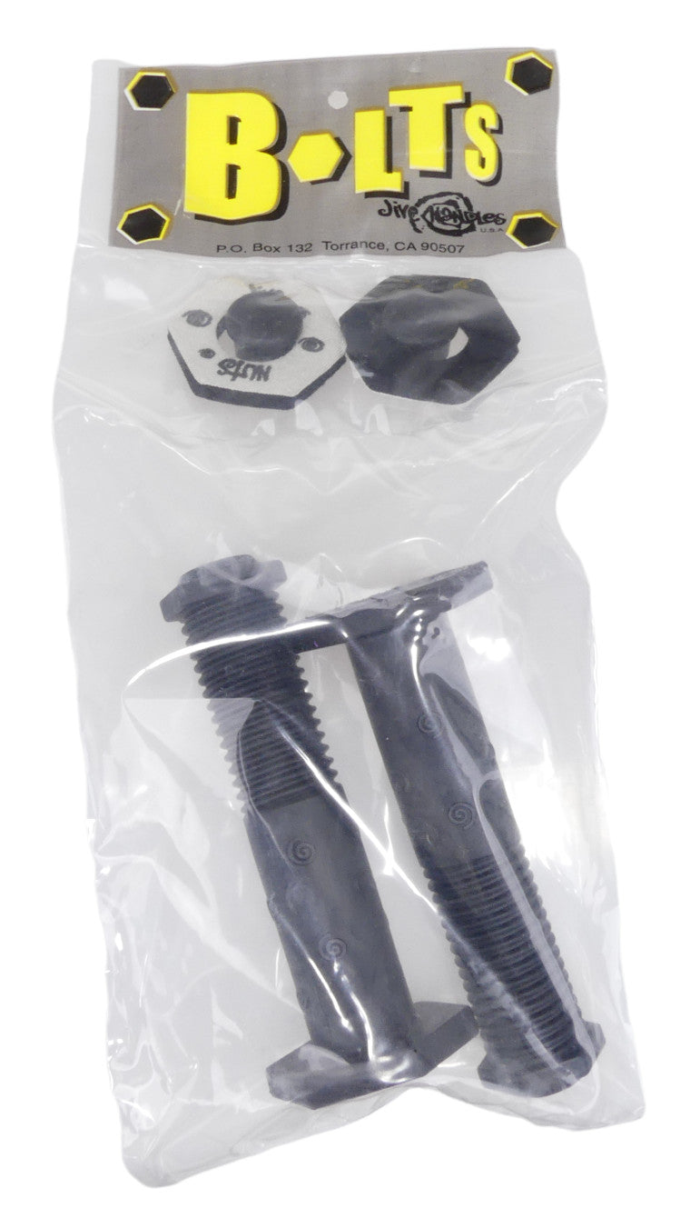 Vintage BMX Bicycle Handlebar Grips with Bolts - Black, Original NOS