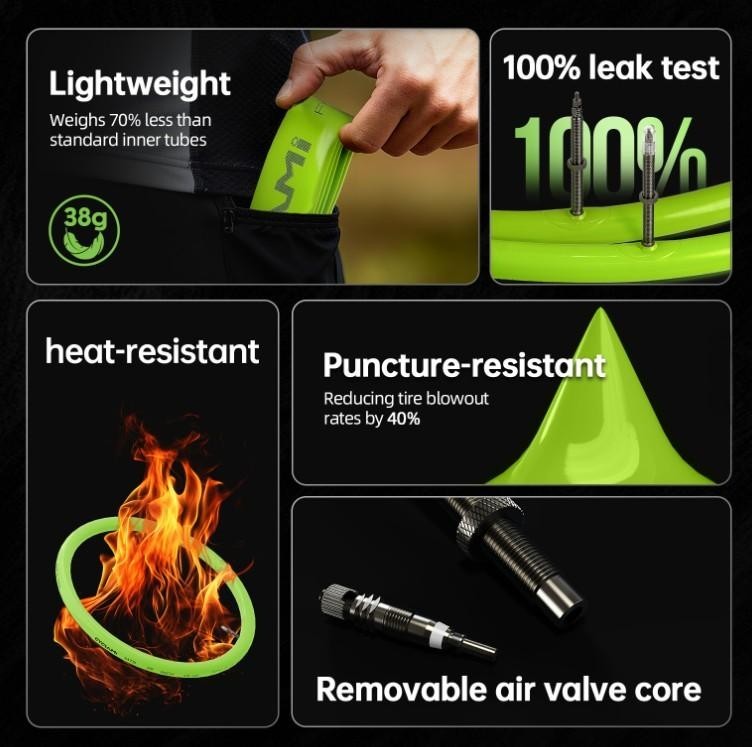 700C Ultralight TPU Bike Inner Tube with Presta Valve - Road & Mountain
