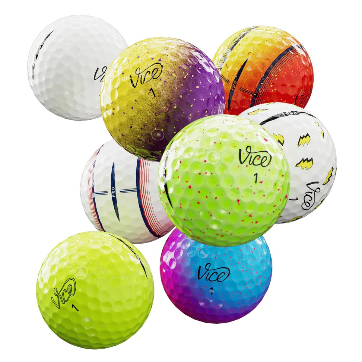 Vice Golf 24-Pack Premium Golf Balls Variety Set - Distance & Control