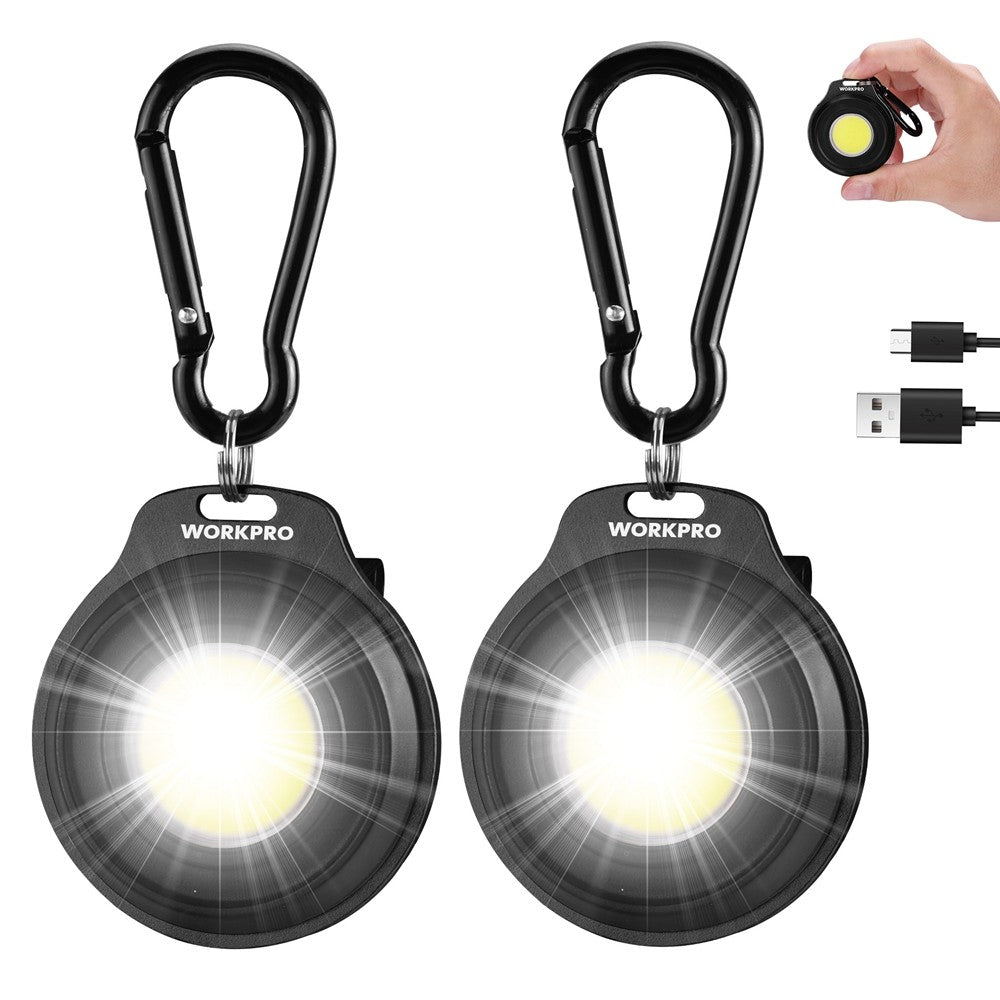 Magnetic Keychain Flashlight with 3 Light Modes, USB-C Rechargeable, Clip & Magnetic Base