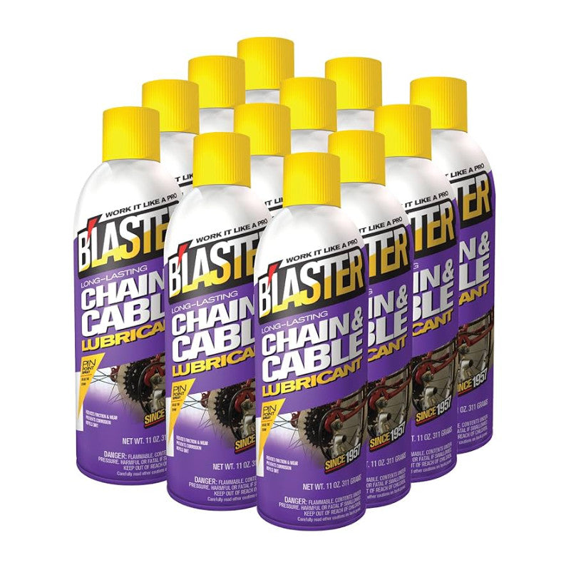 Bike Chain and Cable Lubricant - 11 oz Case of 12 Water-Resistant Spray