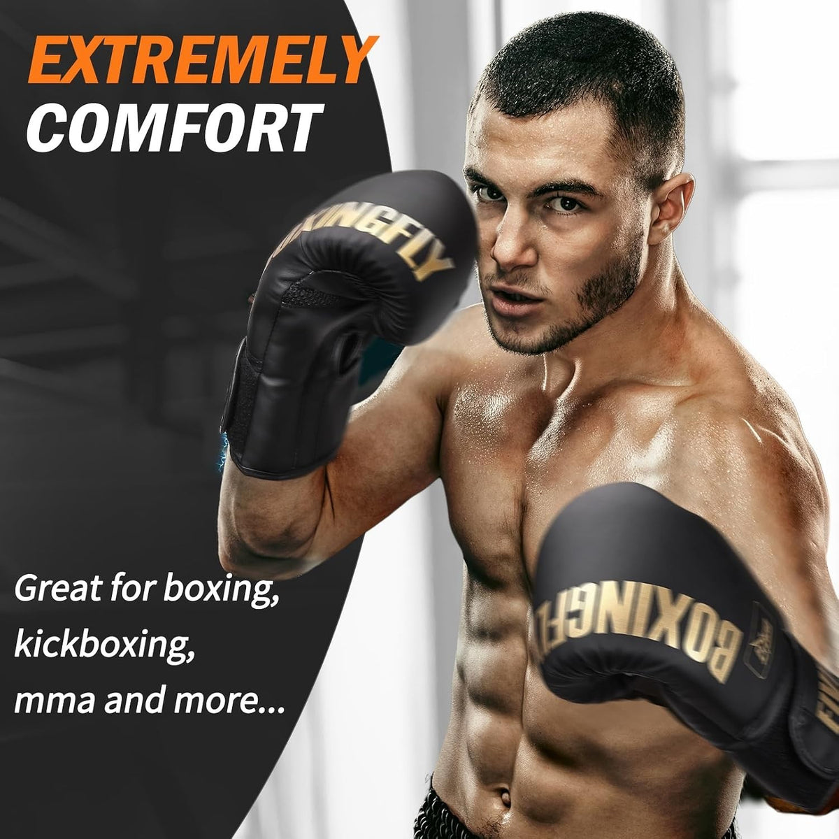 10oz Boxing Gloves with Widened Wristband for MMA Kickboxing Training