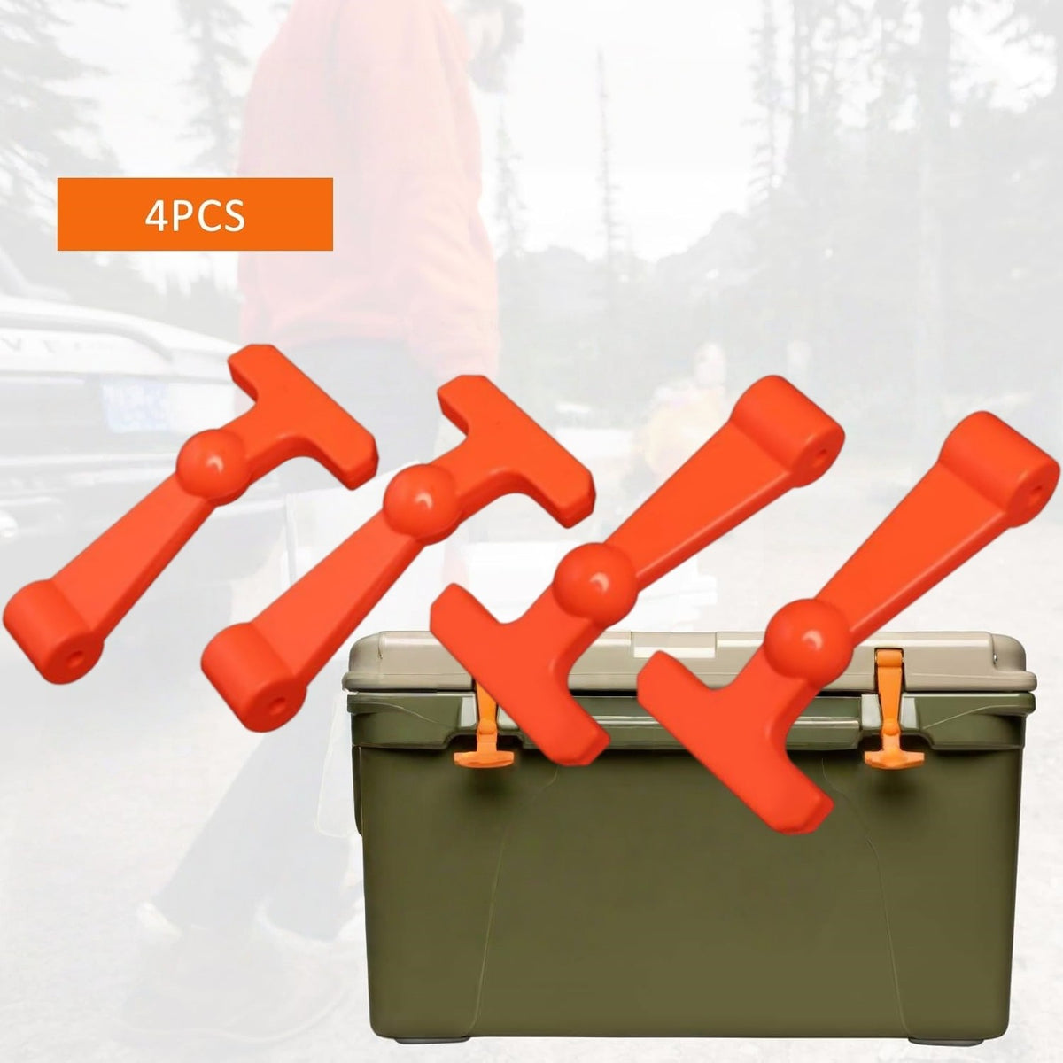 Heavy Duty Cooler Latches Replacement Orange for YETI & RTIC Coolers - 4 Pack