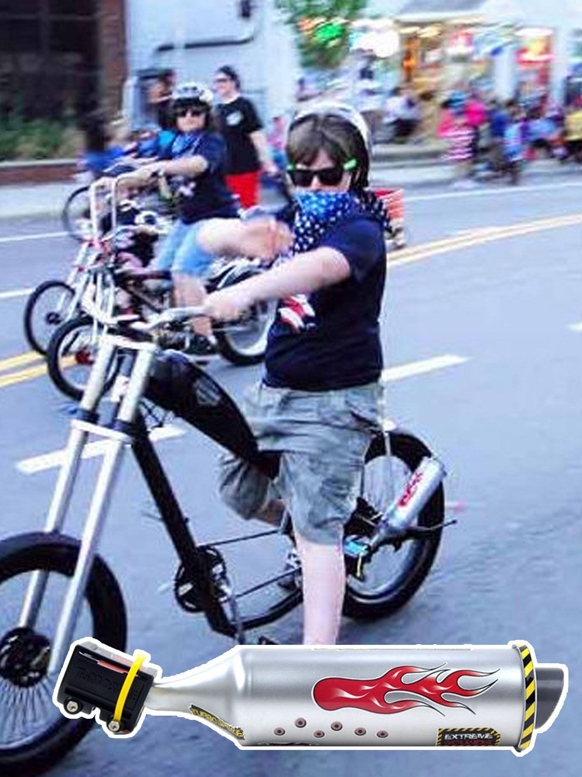 Bike Turbo Exhaust Pipe with Sound Effects - Bicycle Spoke Sound Maker Kit