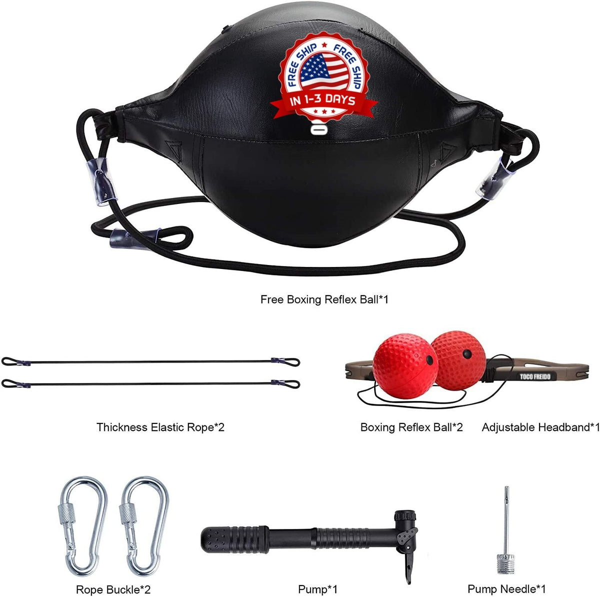 Boxing Speed Ball with Double End Design & Accessories for MMA, Gym & Training