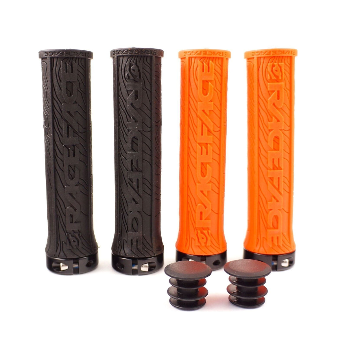 Half Nelson Lock-On Handlebar Grips for MTB XC Downhill Orange & Black