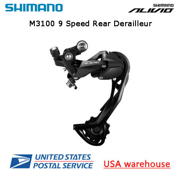 Shimano Alivio 9-Speed Long Cage Rear Derailleur MTB, Shadow Low-Profile Design