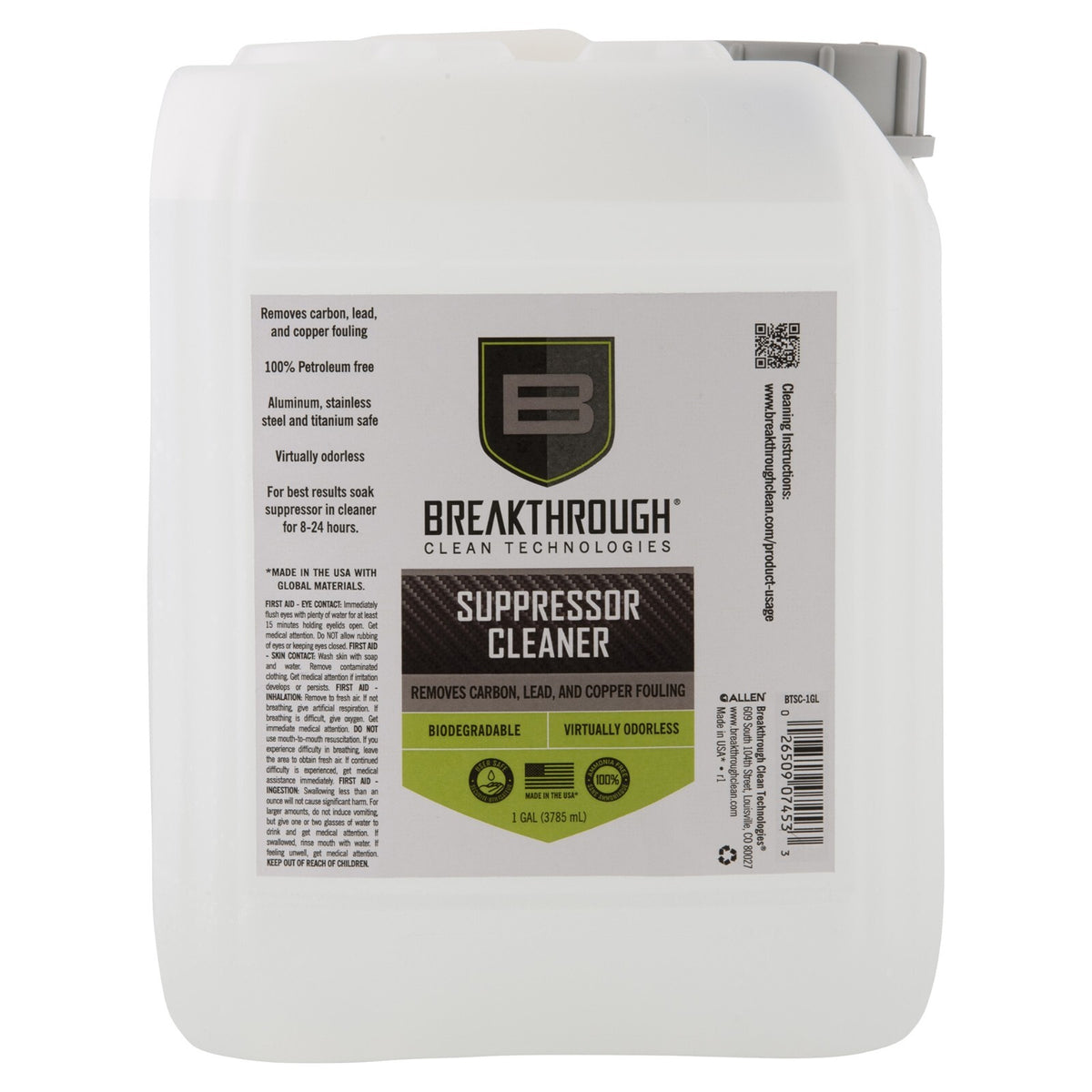 Suppressor Cleaner Solvent - Heavy Carbon and Lead Deposits Removal, 1 Gallon