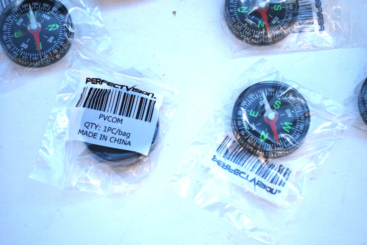Mini Liquid Filled Compass 32mm Diameter - Portable Outdoor Navigation Tool Set of 10
